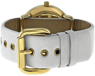 Marc Jacobs Amy White Dial Gold-tone White Leather Ladies Watch MBM1150