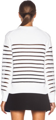 Alexander Wang Striped Peelaway CottonSweater