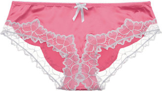 Elle Macpherson Intimates Lush Bloom low-rise satin and lace briefs