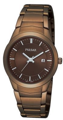 Pulsar Ladies bronze round dial watch