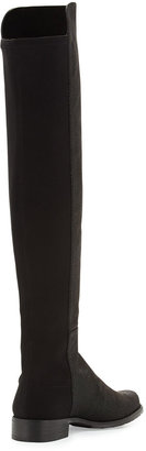 Stuart Weitzman 50/50 Pindot Over-the-Knee Boot, Black (Made to Order)