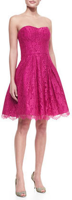 Milly Ava Sweetheart Strapless Lace Dress