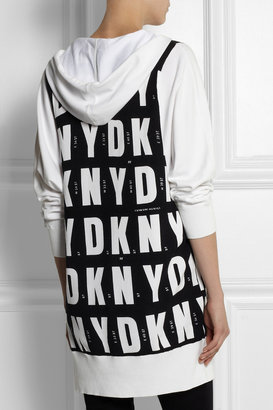 DKNY Printed cotton-jersey hooded sweatshirt