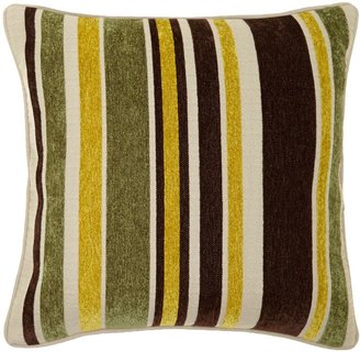 Linea Lime striped chenille cushion