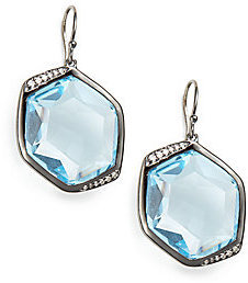 Ippolita Blue Topaz, Diamond & Sterling Silver Drop Earrings