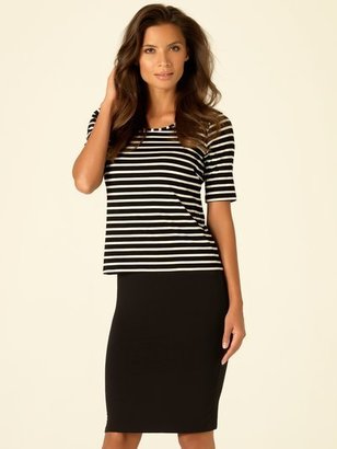M&Co Monochrome striped layer dress