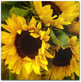 'Sunflowers' Square Canvas Print by Amy Vangsgard, 18" x 18"