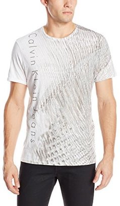 Calvin Klein Jeans Men's Linear Shadows Crew-Neck T-Shirt