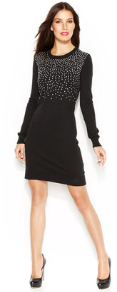 MICHAEL Michael Kors Long-Sleeve Studded Sweater Dress