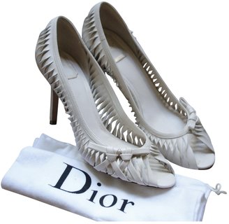 Christian Dior Ecru Leather Heels