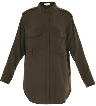 IRO Nastia military silk blouse