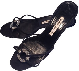 Manolo Blahnik Black Cloth Sandals