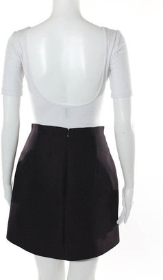 Thierry Mugler NWT Purple Wool Silk Tiered Front High Waist Pencil Skirt Sz 38 $1585