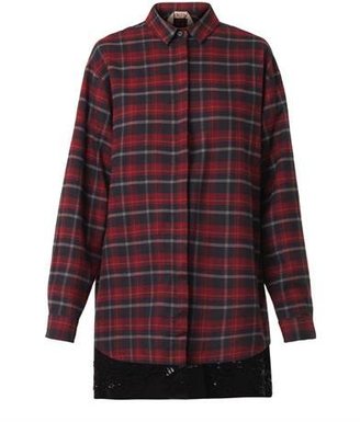 No.21 Checked flannel shirt-dress