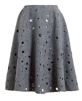 J.W.Anderson Perforated Wool A-Line Skirt