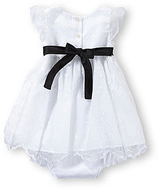 Sweet Heart Rose 12-24 Months Embroidered-Overlay Woven Dress