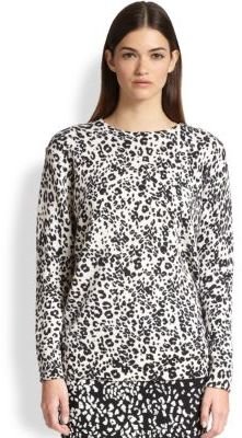 Haute Hippie Leopard-Print Cotton Sweater