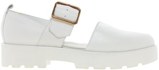 Vagabond Aurora Two Part White Leather Flat Shoes