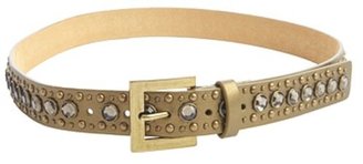 Fashion Focus gold crystal embellished leather belt
