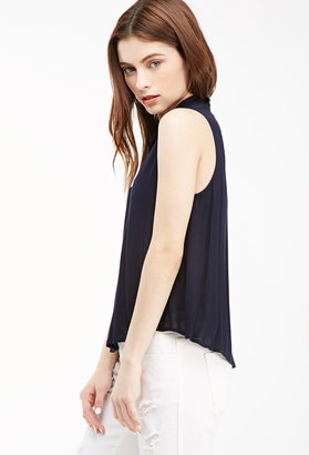 Forever 21 collared sleeveless crepe polo