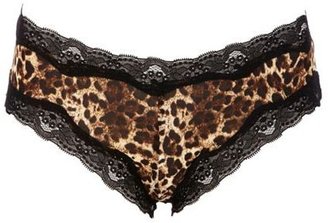 Charlotte Russe Lace-Trimmed Cheetah Print Cheeky Panties