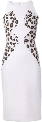 Cushnie leopard print panel dress