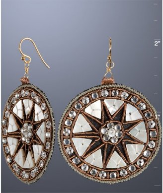 A.V. Max mother of pearl beaded disc earrings