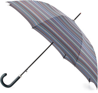 Missoni Zigzag Large Crook Handle Umbrella, Blue