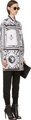 Versus White & Black Mixed Print Anthony Vaccarello Edition Blouse