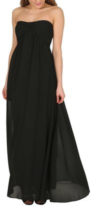 Alice & You Black ruched bandeau maxi dress