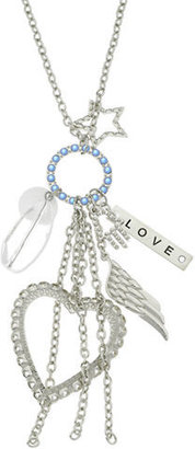 Guess Hippie Chic Denim Necklace-SILVER-One Size