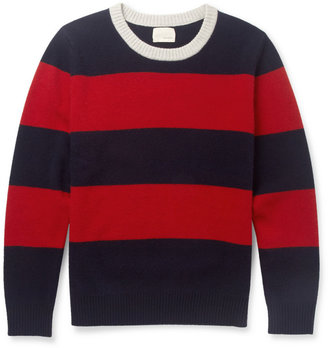 Band Of Outsiders Striped Brushed-Wool Sweater