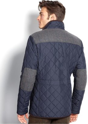Vince Camuto Coat, Plaid Wool and Corduroy Detailed Quilted Jacket