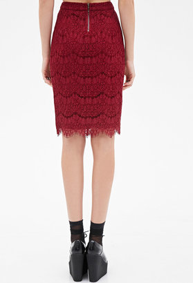 Forever 21 Scallop Lace Pencil Skirt