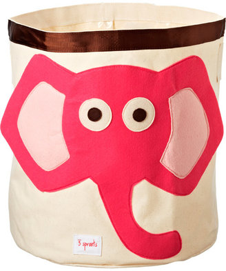 Container Store Elephant Canvas Bin Pink/Brown