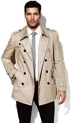 Vince Camuto Mens Double Breasted Trench Coat