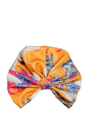 Etro Bird Printed Silk Twill Turban