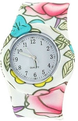SS.COM Funky Pastel Flower Summer Ladies - Girls Slap On Analogue Silicone Sports Watch