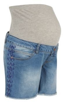 Mama Licious Mamalicious Blue Denim Shorts