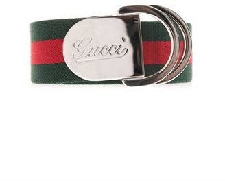 Gucci Striped canvas ribbon belt