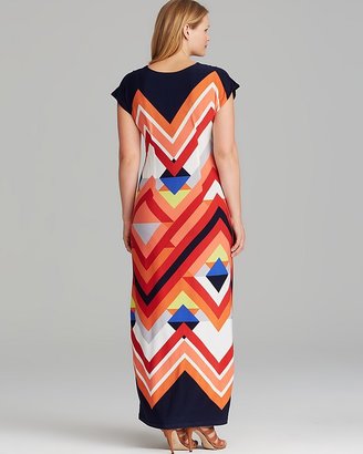Melissa Masse Plus Luxe Print Jersey Maxi Dress