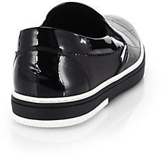 Jimmy Choo Grove Croc-Embossed Leather Slip-On Sneakers