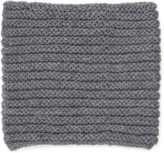 Hat Attack Textured Knit Wide Cowl Wrap, Charcoal