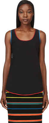 Givenchy Black Contrast Piping Silk Tank Top