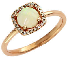 Effy 14K Rose Gold Opal and Diamond Ring