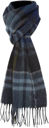 Howick Blue check lambswool scarf