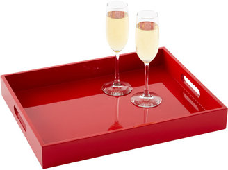 Container Store Lacquered Serving Tray Red