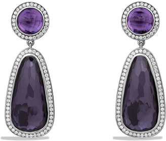 David Yurman Color Classics Double Drop, Earrings with Black Orchid, Amethyst and Diamonds
