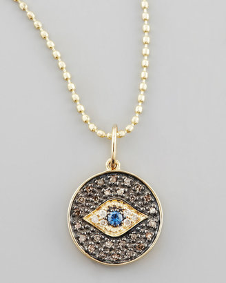 Sydney Evan Small Diamond Evil Eye Medallion Necklace