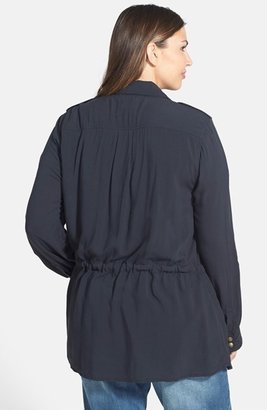 Lucky Brand 'Adrienne' Military Jacket (Plus Size)
